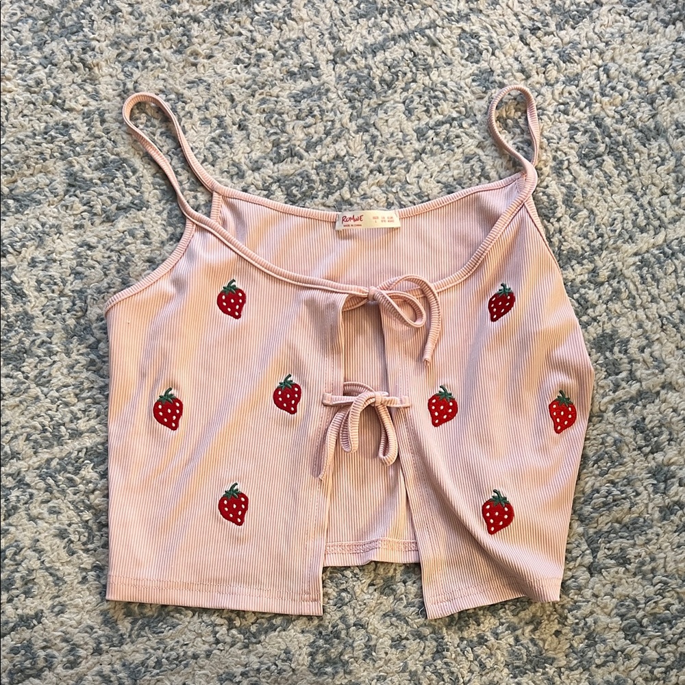 ROMWE Pink Ribbed Crop Top